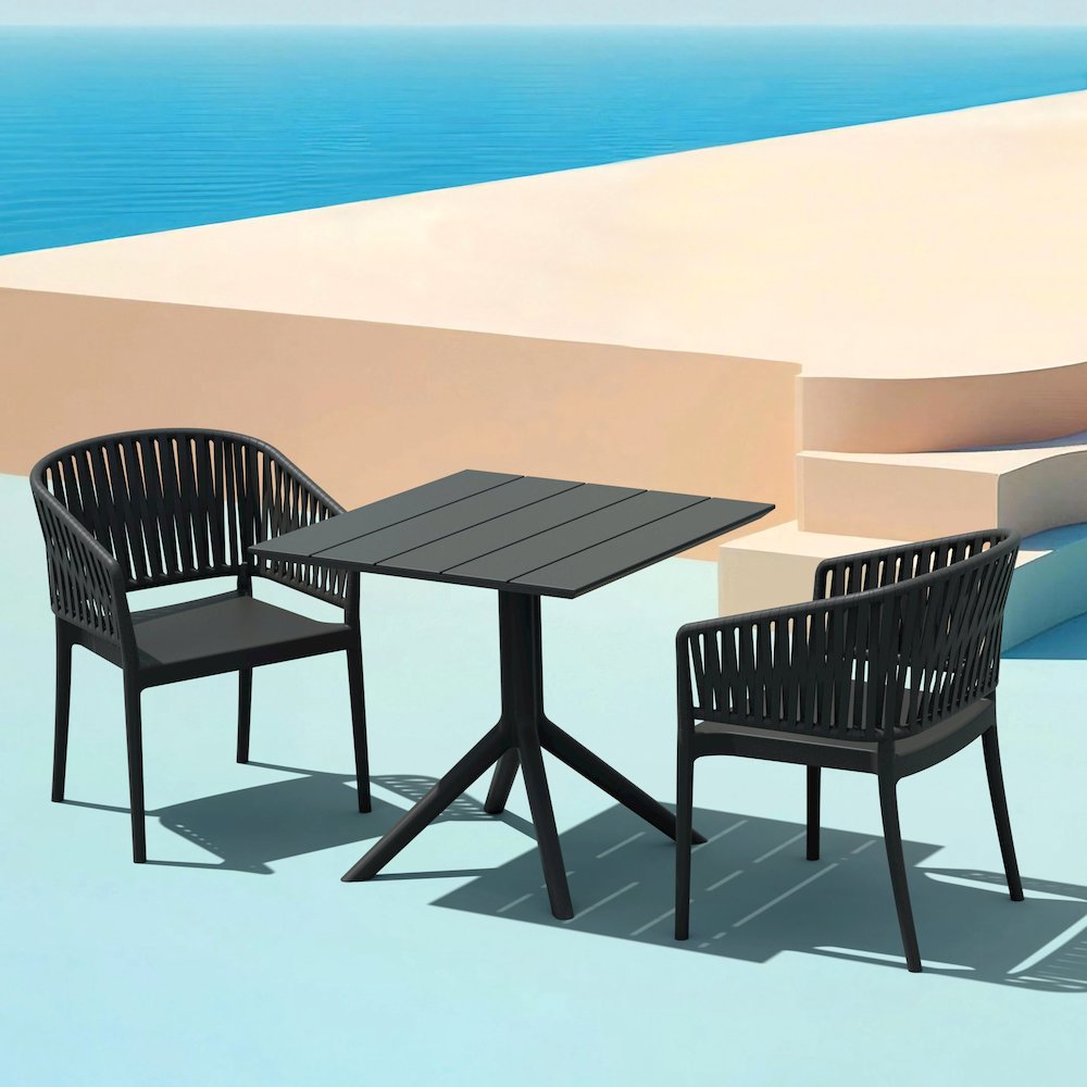 Paris Square Table 31 inch Black. Picture 5