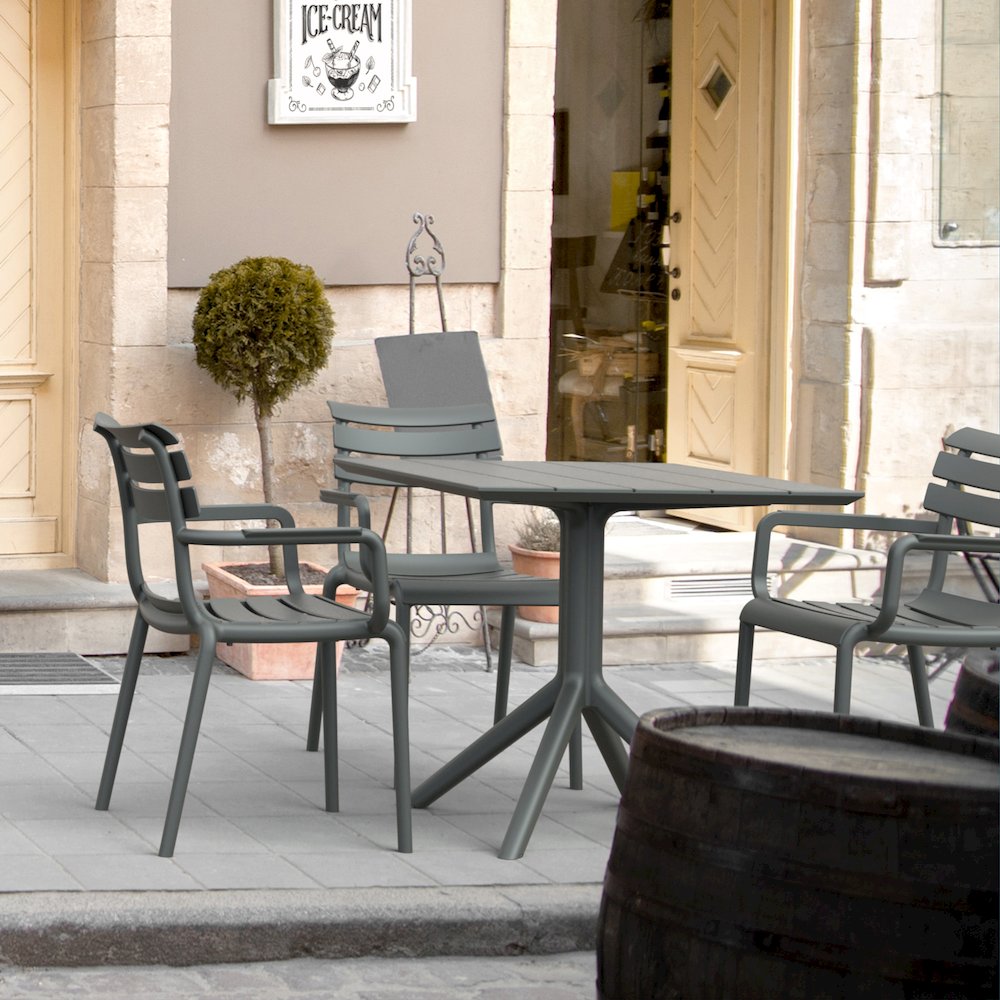 Paris Square Table 31 inch Dark Gray. Picture 5