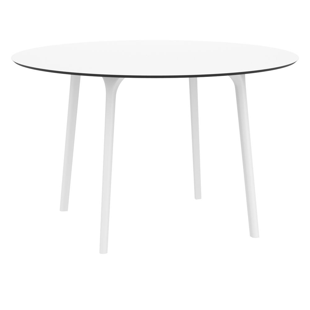 Lisa Round Dining Set with 47 inch White Table and Olive Green Armcairs. Picture 4