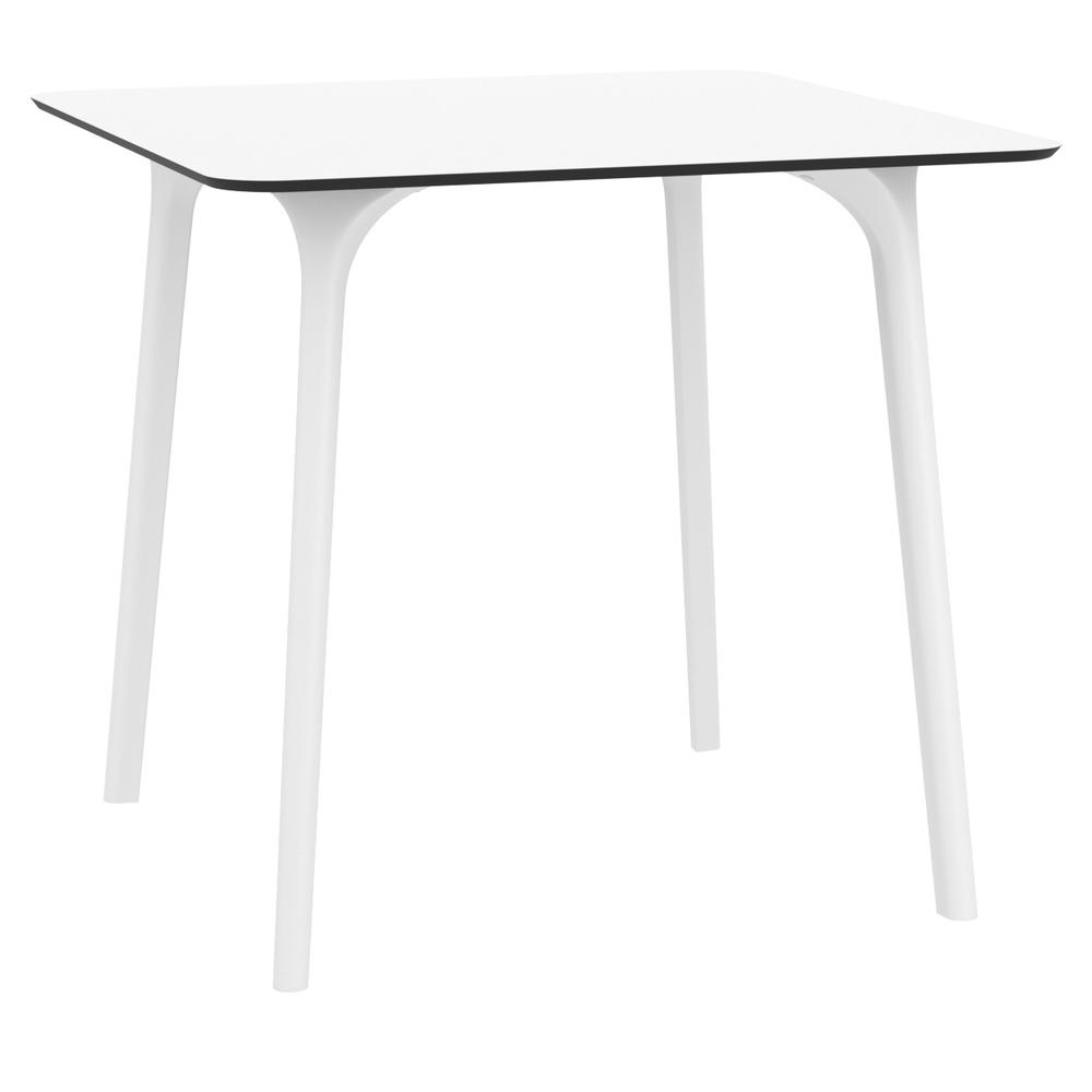 Air Maya Square Dining Set with White Table and 4 White Chairs. Picture 4
