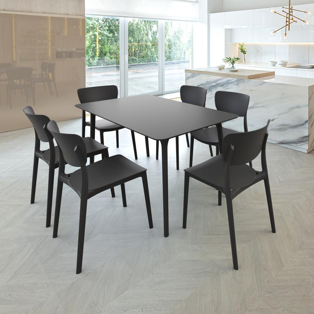Maya Rectangle Table 55 inch Black. Picture 3