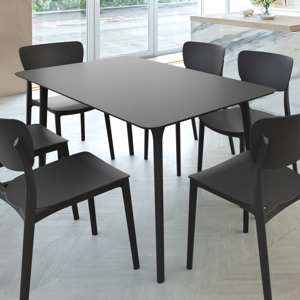 Maya Rectangle Table 55 inch Black. Picture 4