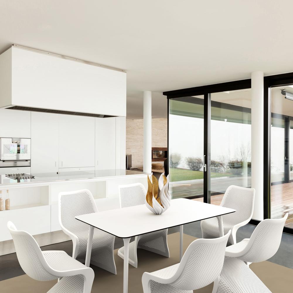 Dining Table 55 inch Rectangle Table, White, Belen Kox. Picture 2