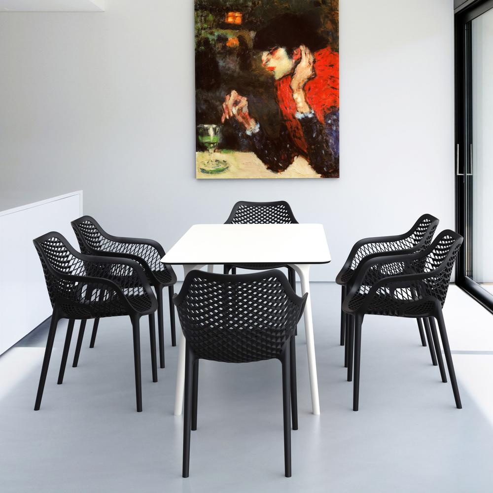 Dining Table 55 inch Rectangle Table, White, Belen Kox. Picture 6