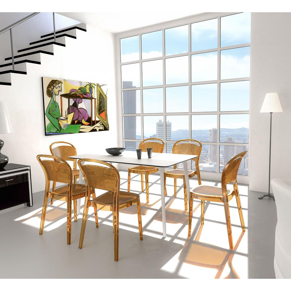 Dining Table 55 inch Rectangle Table, White, Belen Kox. Picture 9