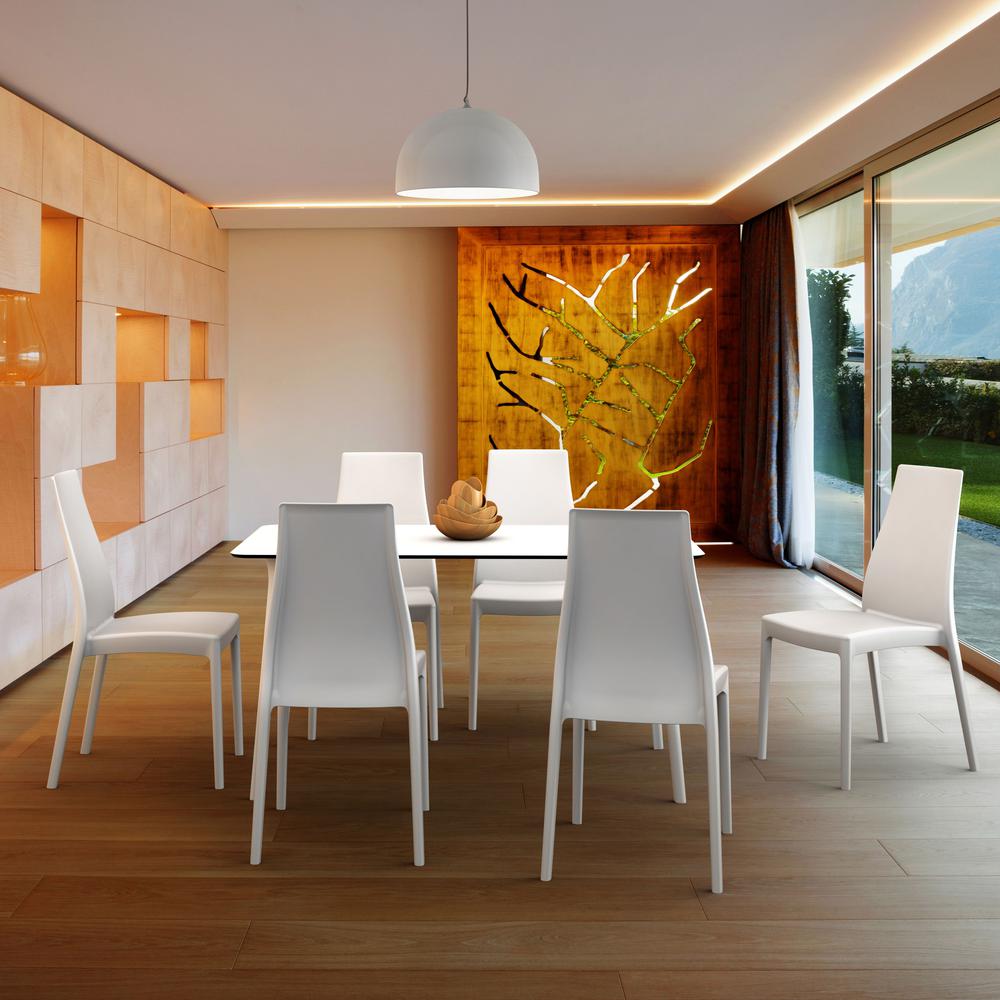 Dining Table 55 inch Rectangle Table, White, Belen Kox. Picture 30