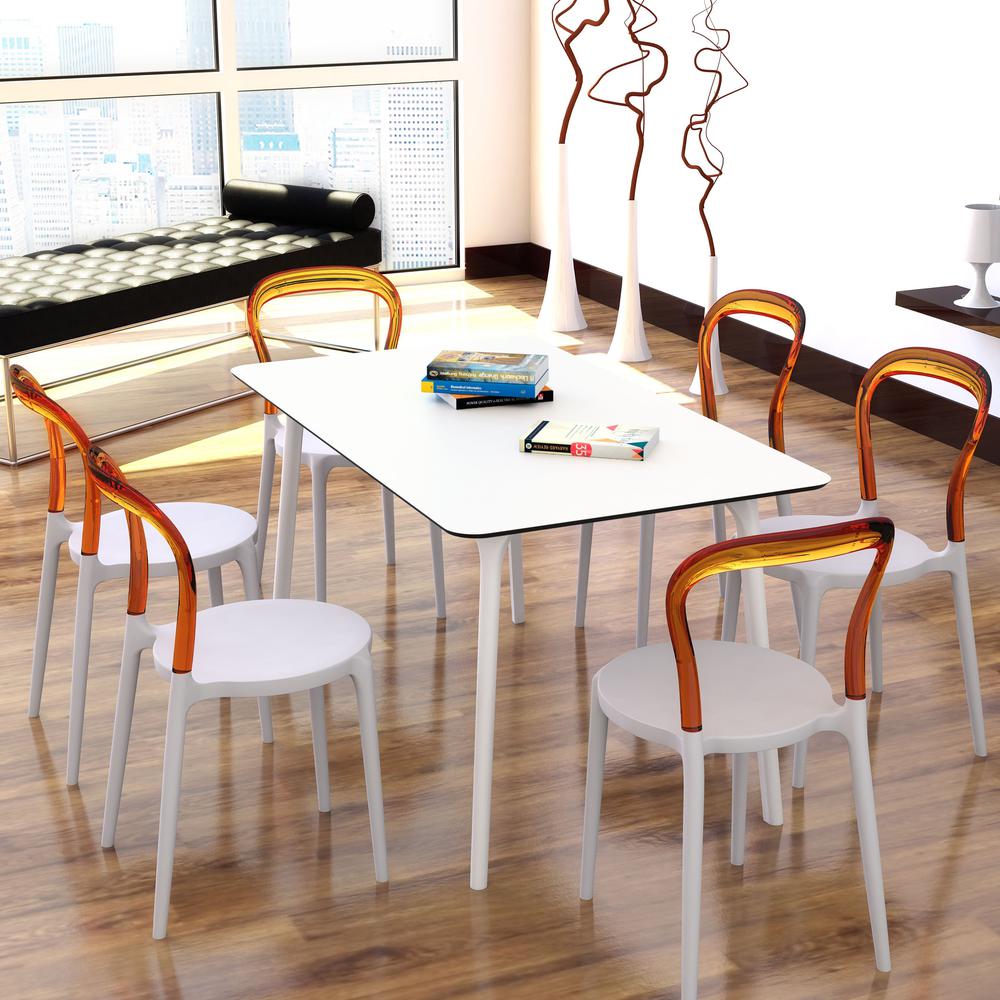 Dining Table 55 inch Rectangle Table, White, Belen Kox. Picture 31