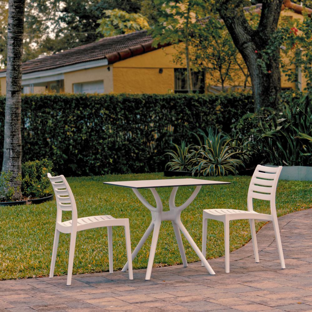 Ares Dining Set with 2 Chairs White. Picture 1
