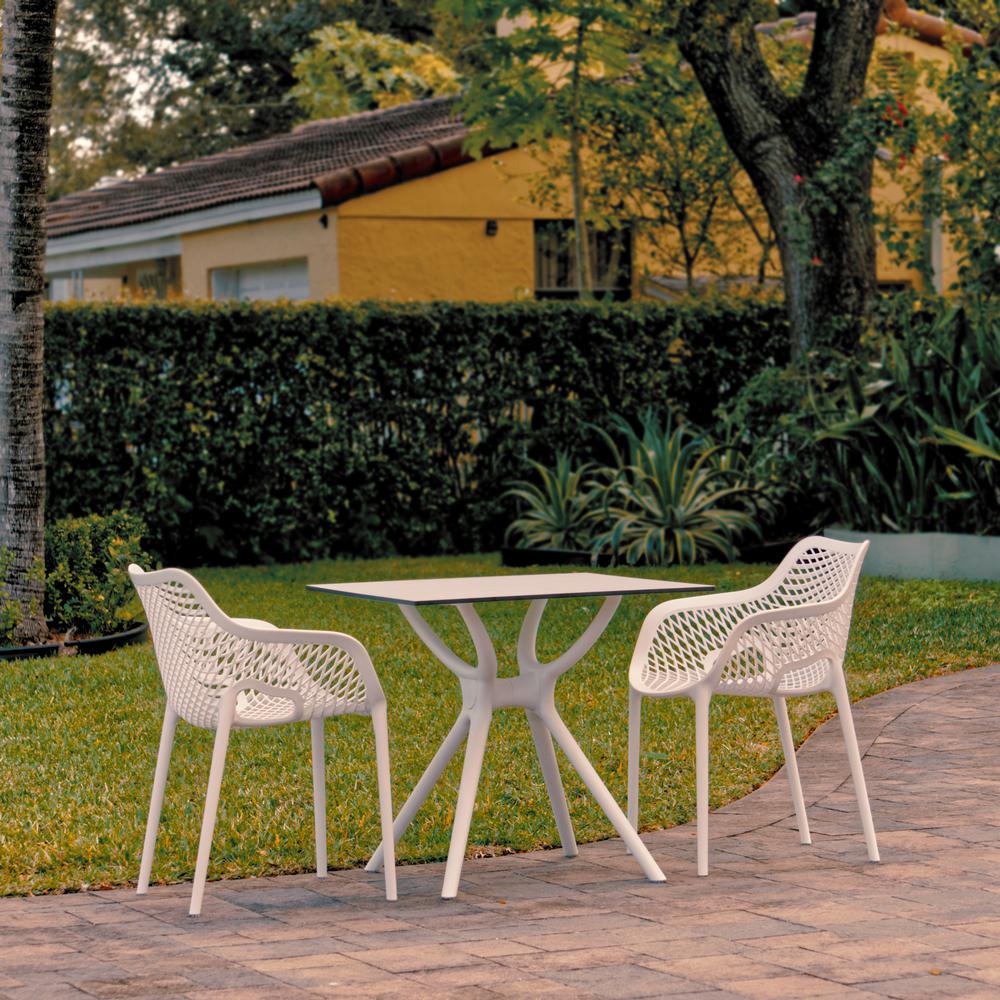 Air XL Dining Set with 2 Arm Chairs White. Picture 1