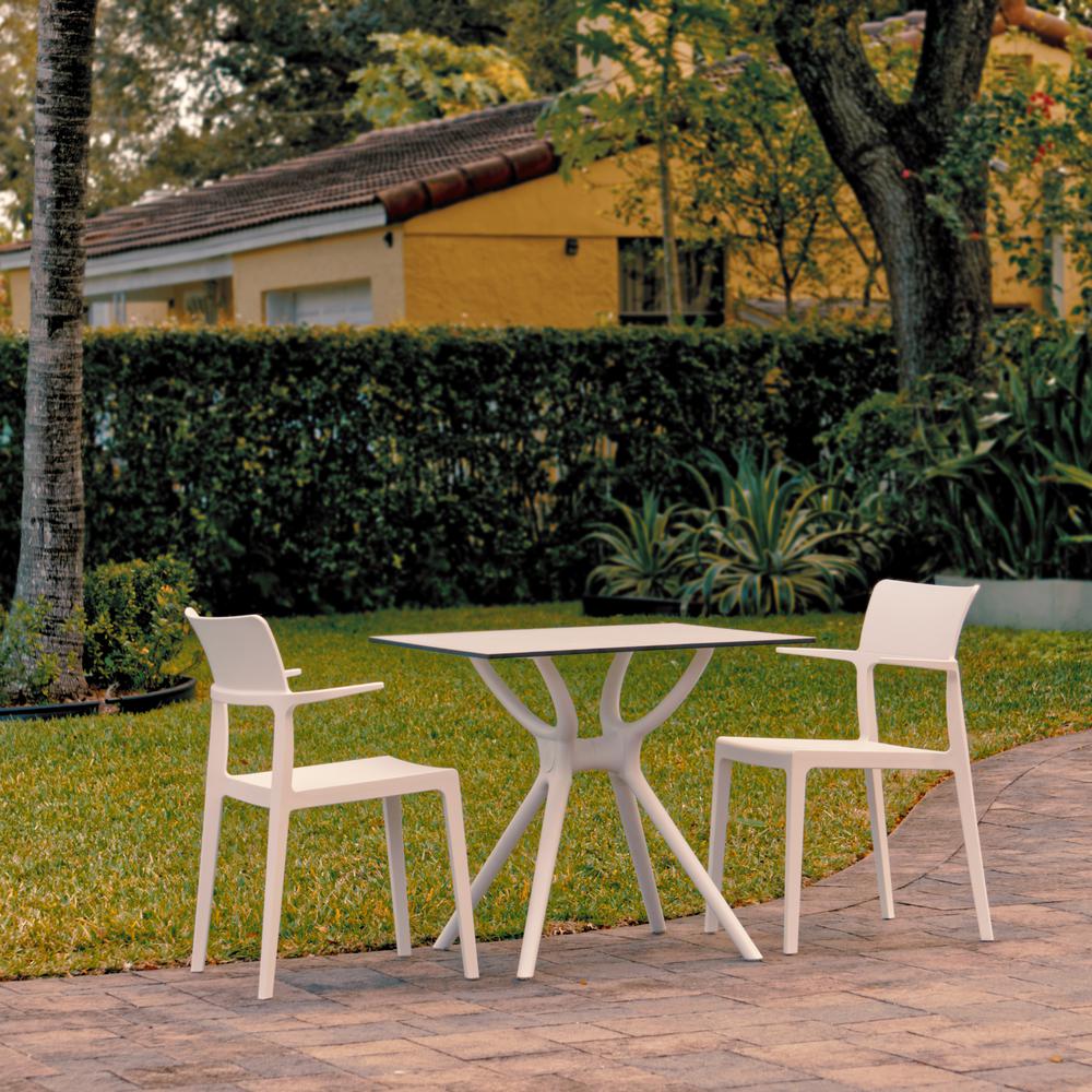 Plus Dining Set with 2 Arm Chairs White. Picture 1