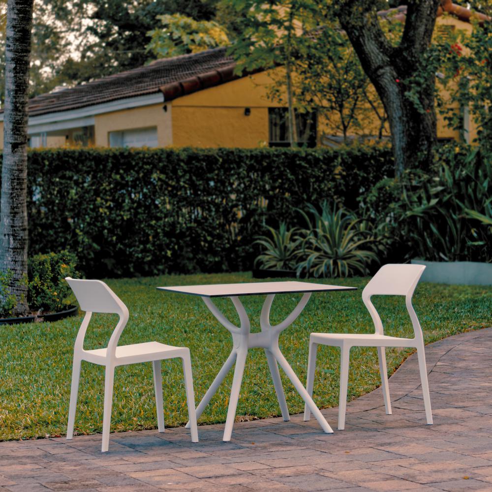 Snow Dining Set with 2 Chairs White. Picture 1