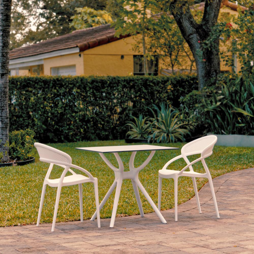 Sunset Dining Set with 2 Chairs White. Picture 1