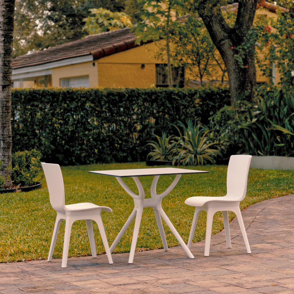 Mio Dining Set with 2 Chairs White. Picture 1