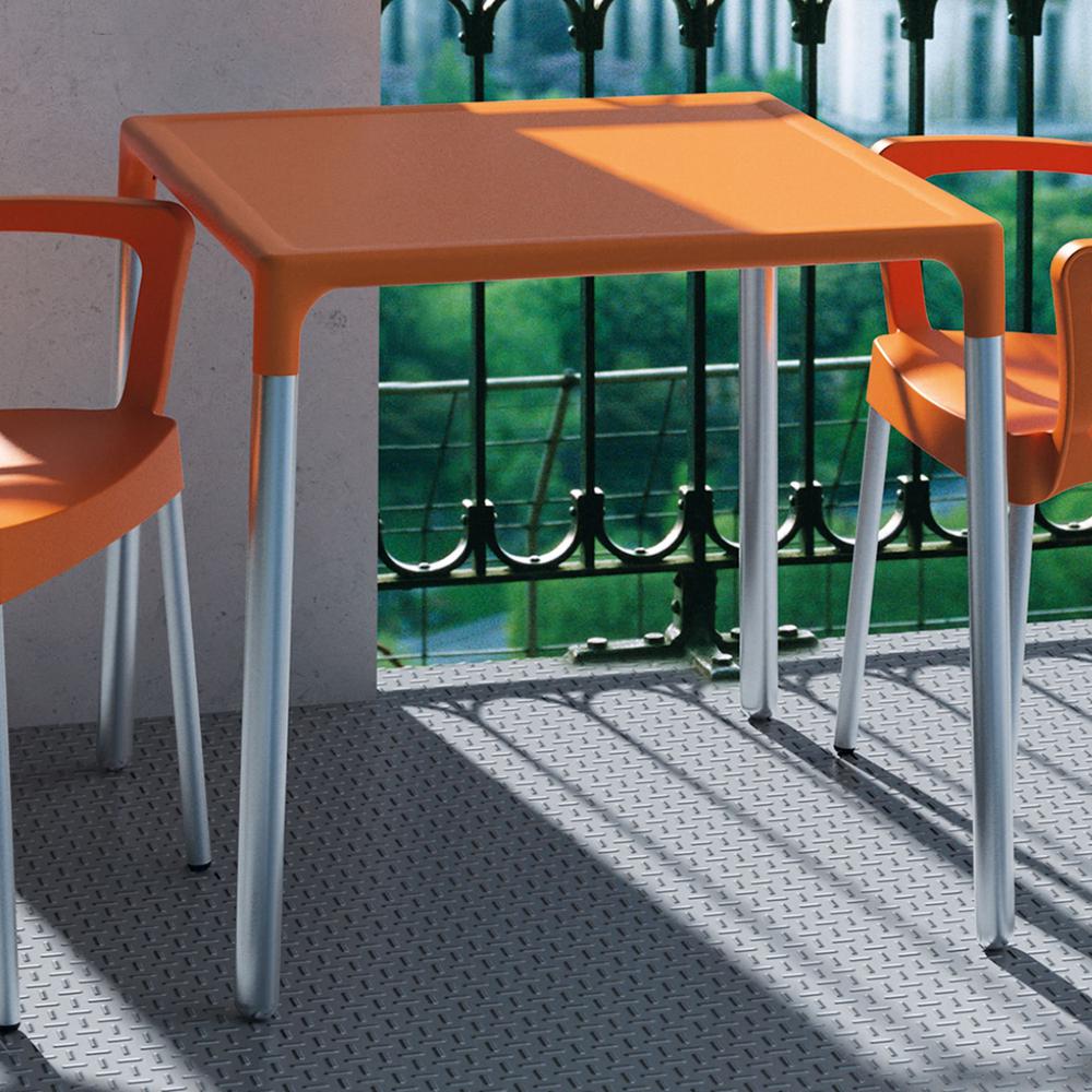 Mango Alu Square Table Orange 28 inch. Picture 2