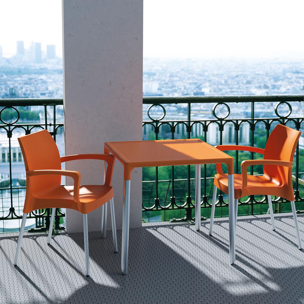 Mango Alu Square Table Orange 28 inch. Picture 3