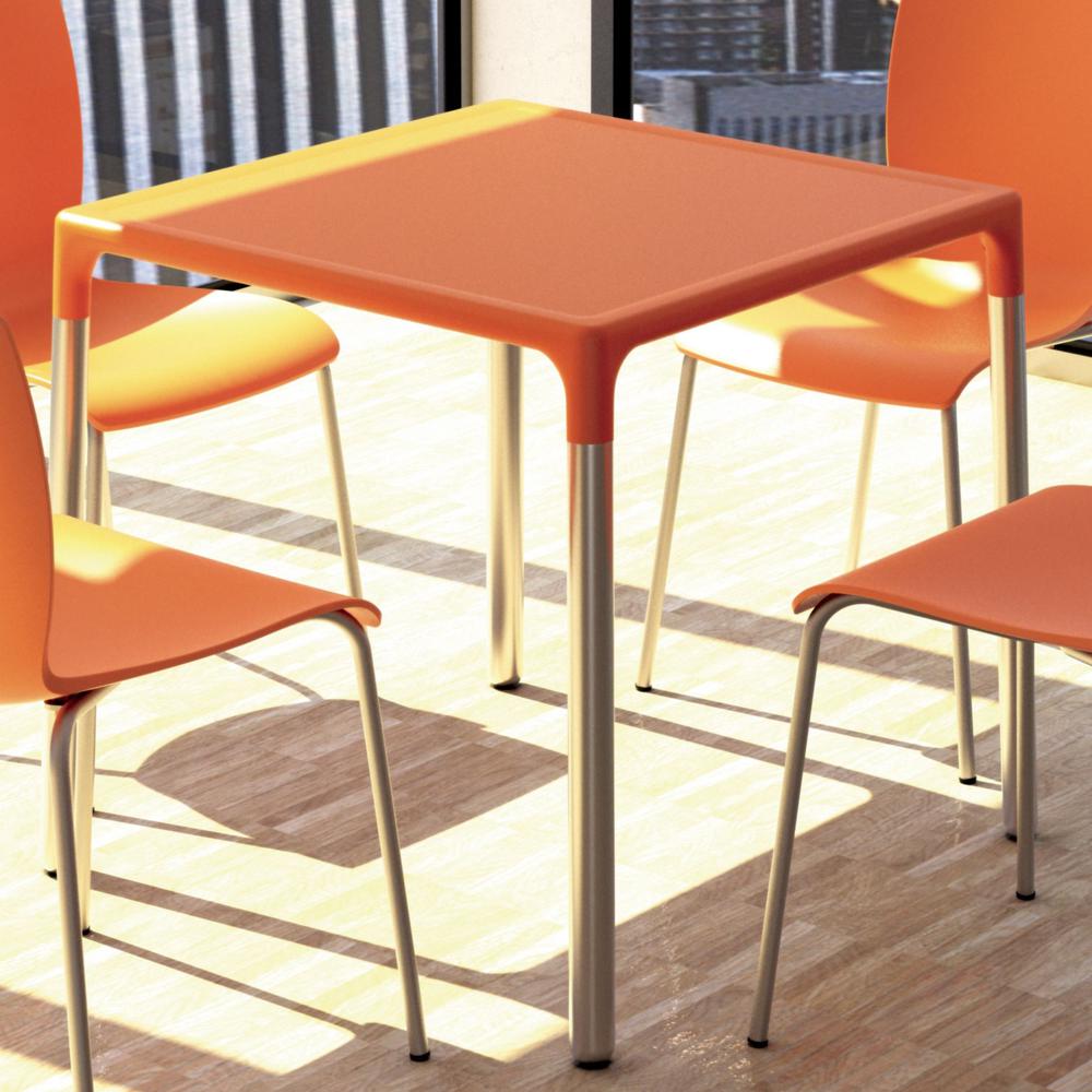 Mango Alu Square Table Orange 28 inch. Picture 4