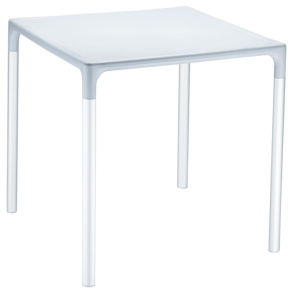 Mango Alu Square Table Silver Gray 28 inch. Picture 1
