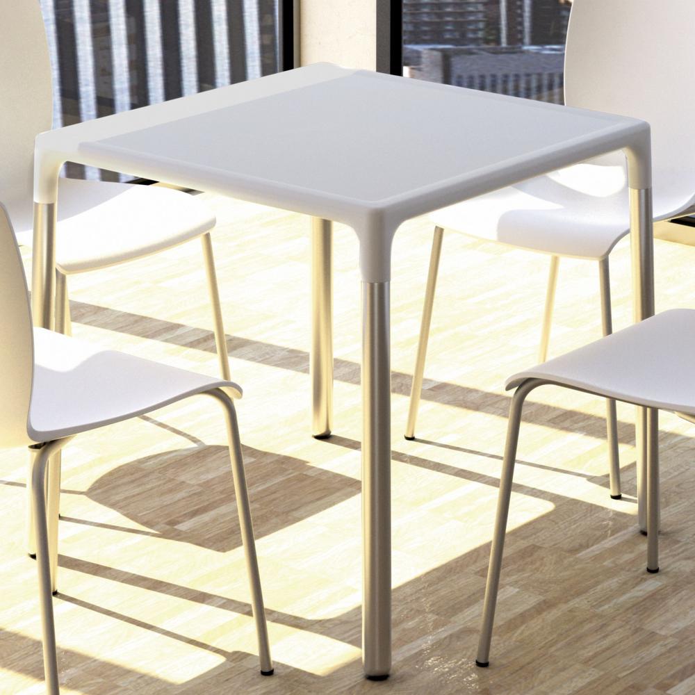 Mango Alu Square Table Silver Gray 28 inch. Picture 2