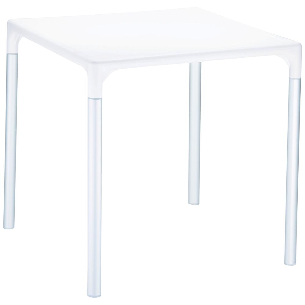 Mango Alu Square Table White 28 inch. Picture 1