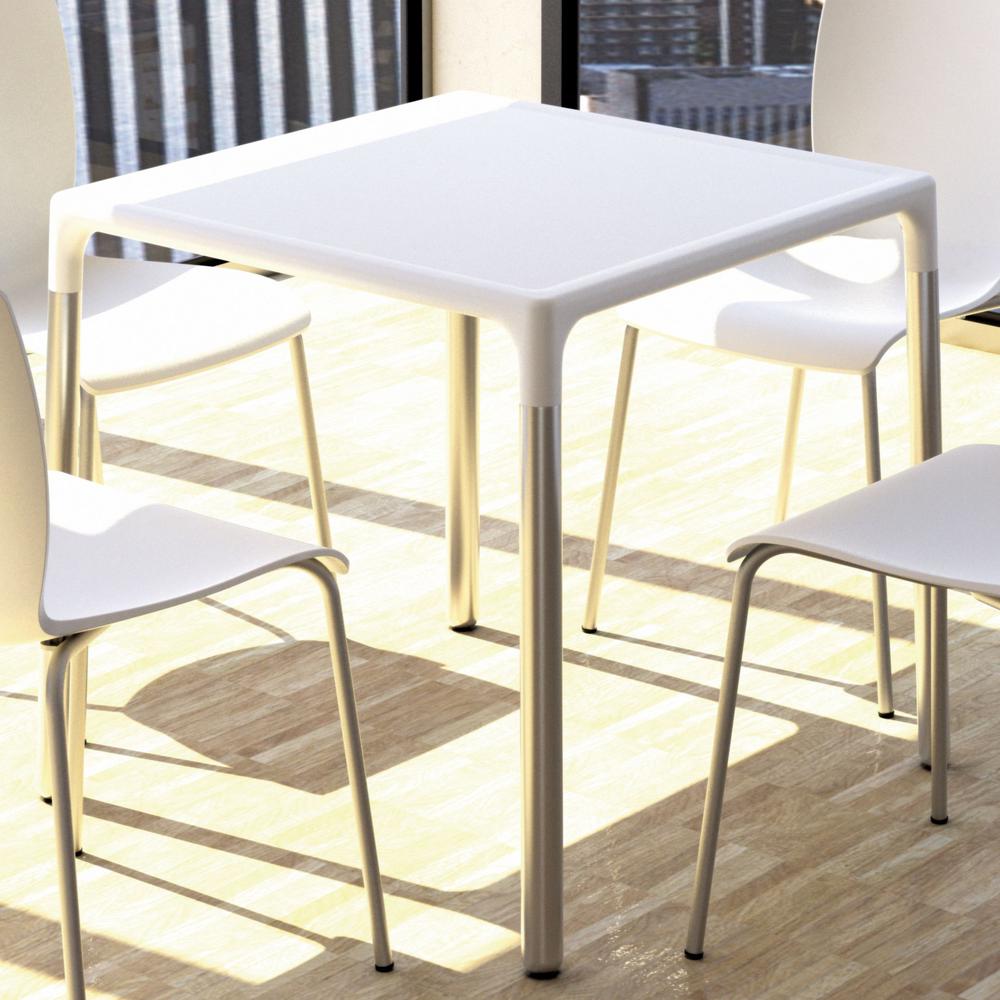 Mango Alu Square Table White 28 inch. Picture 3
