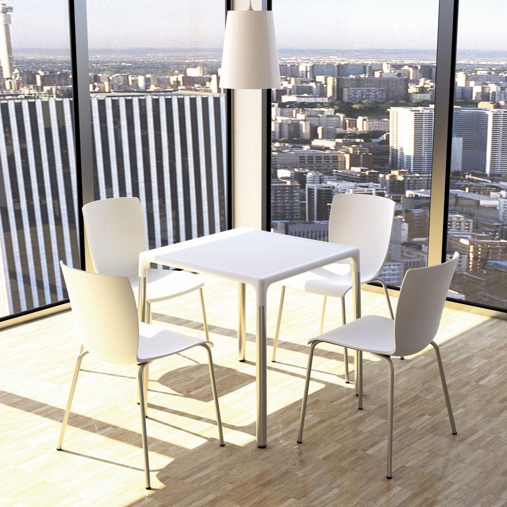 Mango Alu Square Table White 28 inch. Picture 4