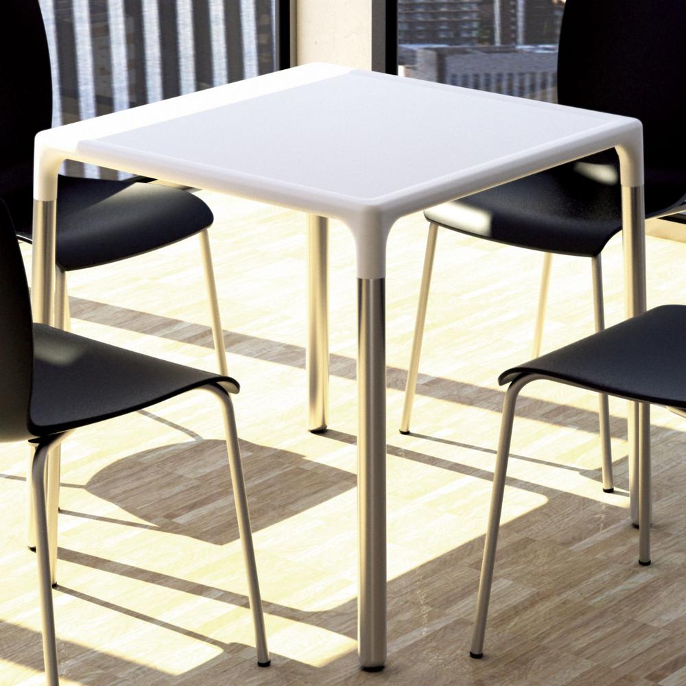 Mango Alu Square Table White 28 inch. Picture 5