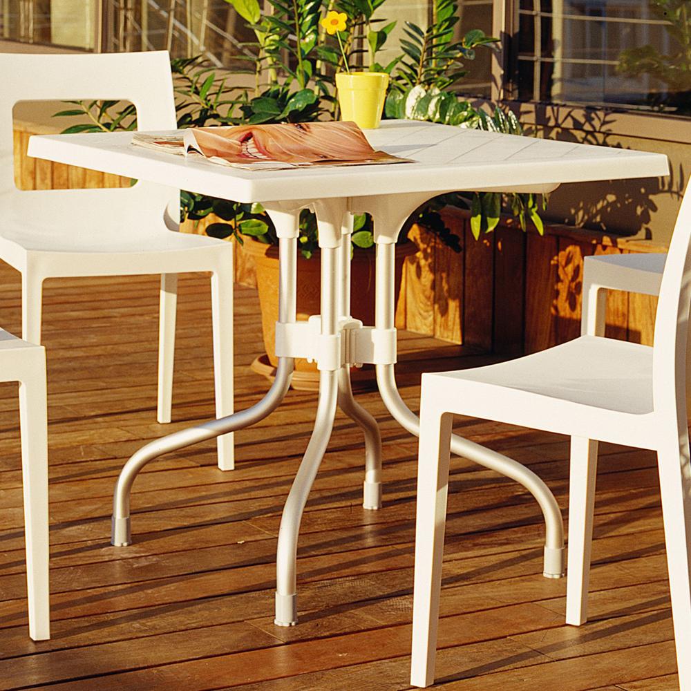 Forza Square Folding Table 31 inch Beige. Picture 2