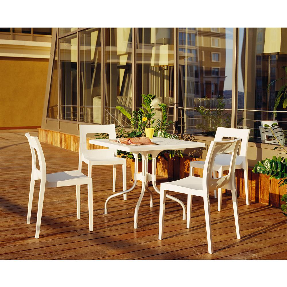 Forza Square Folding Table 31 inch Beige. Picture 3