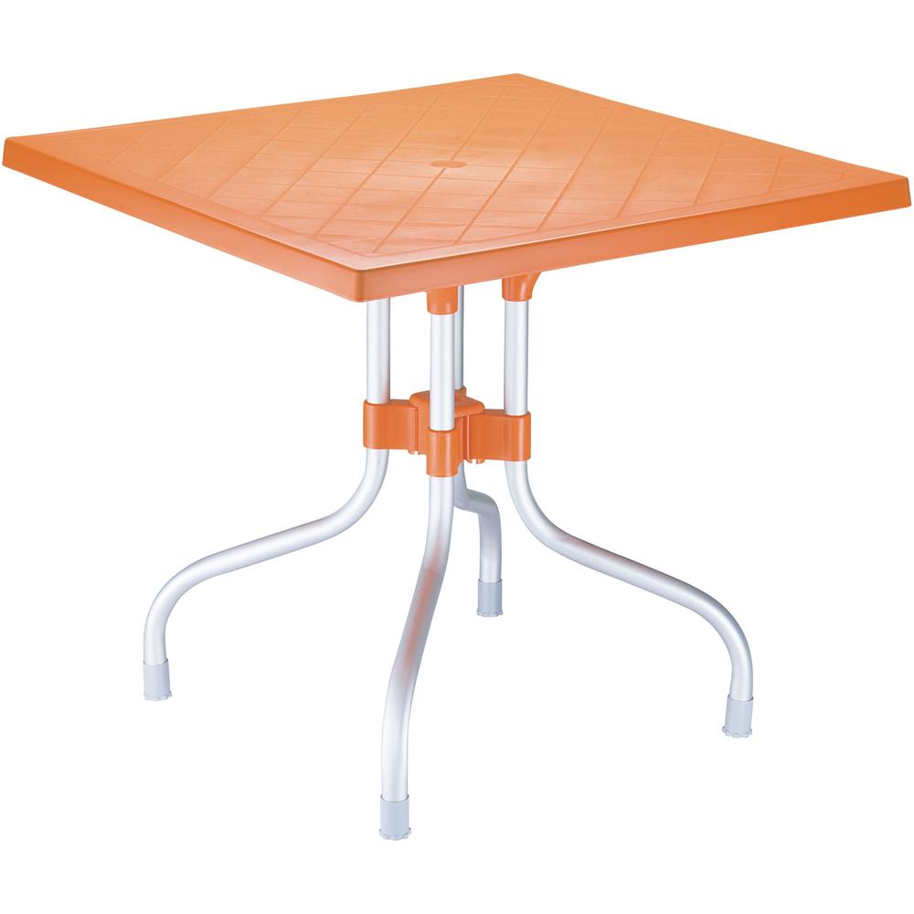 Forza Square Folding Table 31 inch Orange. Picture 1