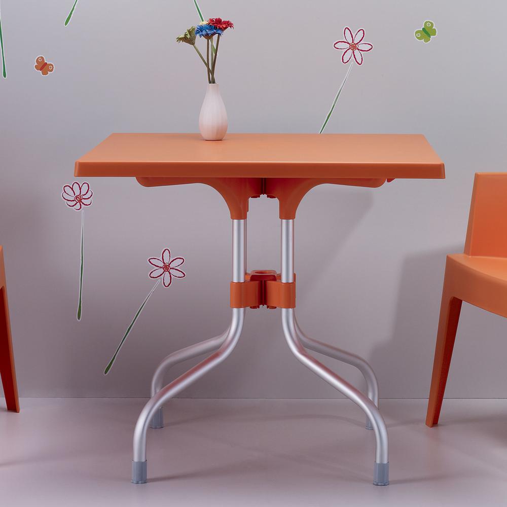Forza Square Folding Table 31 inch Orange. Picture 2