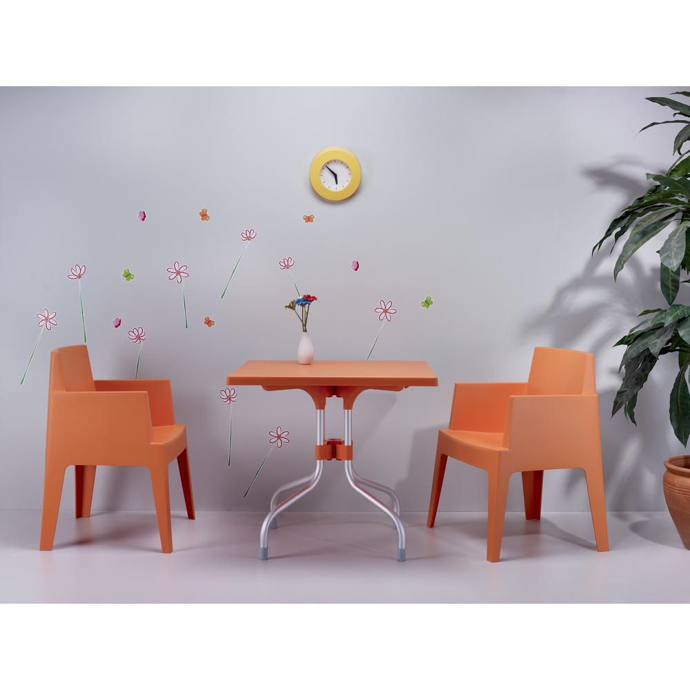 Forza Square Folding Table 31 inch Orange. Picture 3