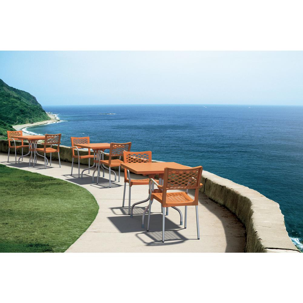 Forza Square Folding Table 31 inch Orange. Picture 4