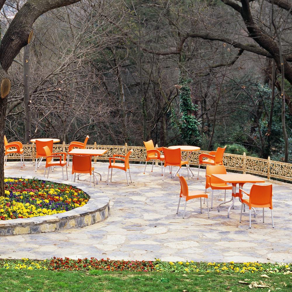 Forza Square Folding Table 31 inch Orange. Picture 5