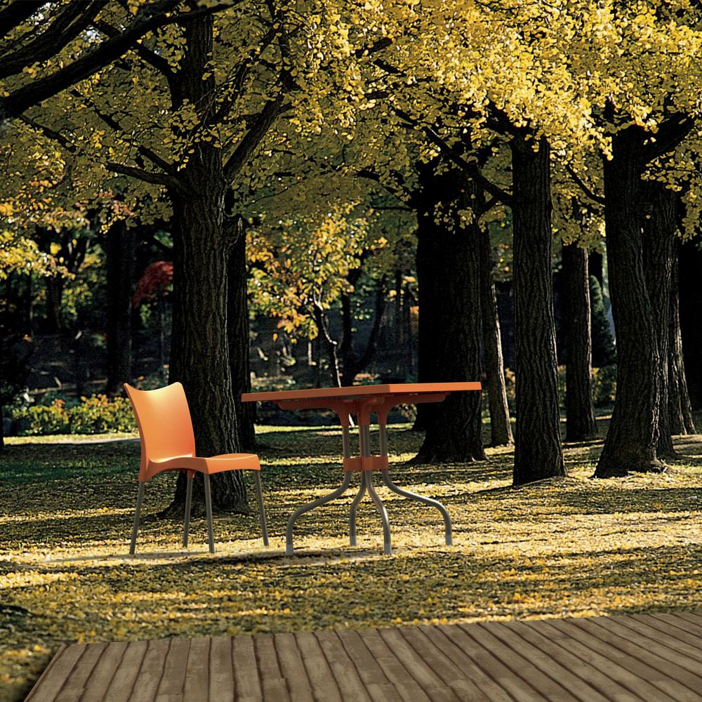 Forza Square Folding Table 31 inch Orange. Picture 6