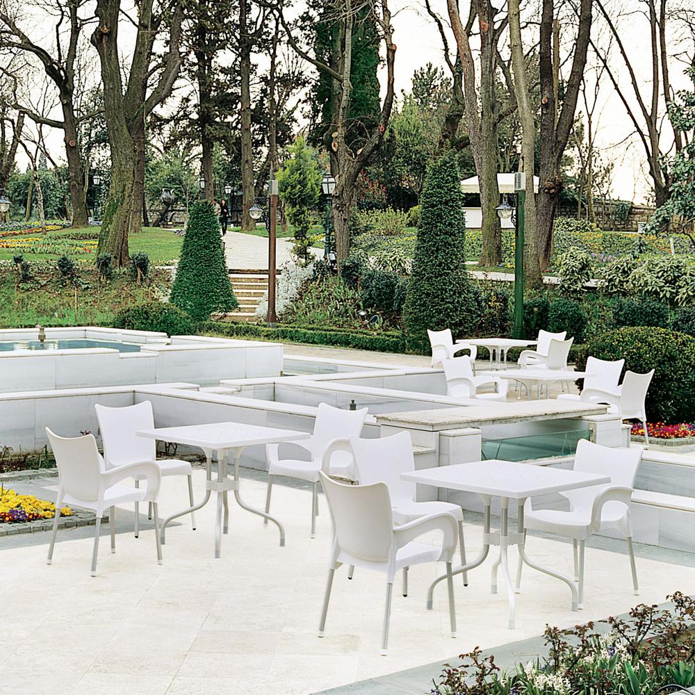 Forza Square Folding Table 31 inch White. Picture 4