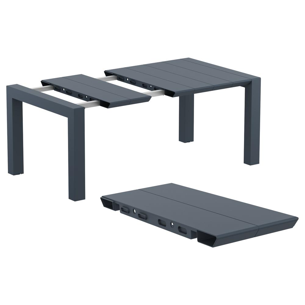 Vegas Dining Table 39 inch to 55 inch Extendable Table Wicker Dark Gray. Picture 6