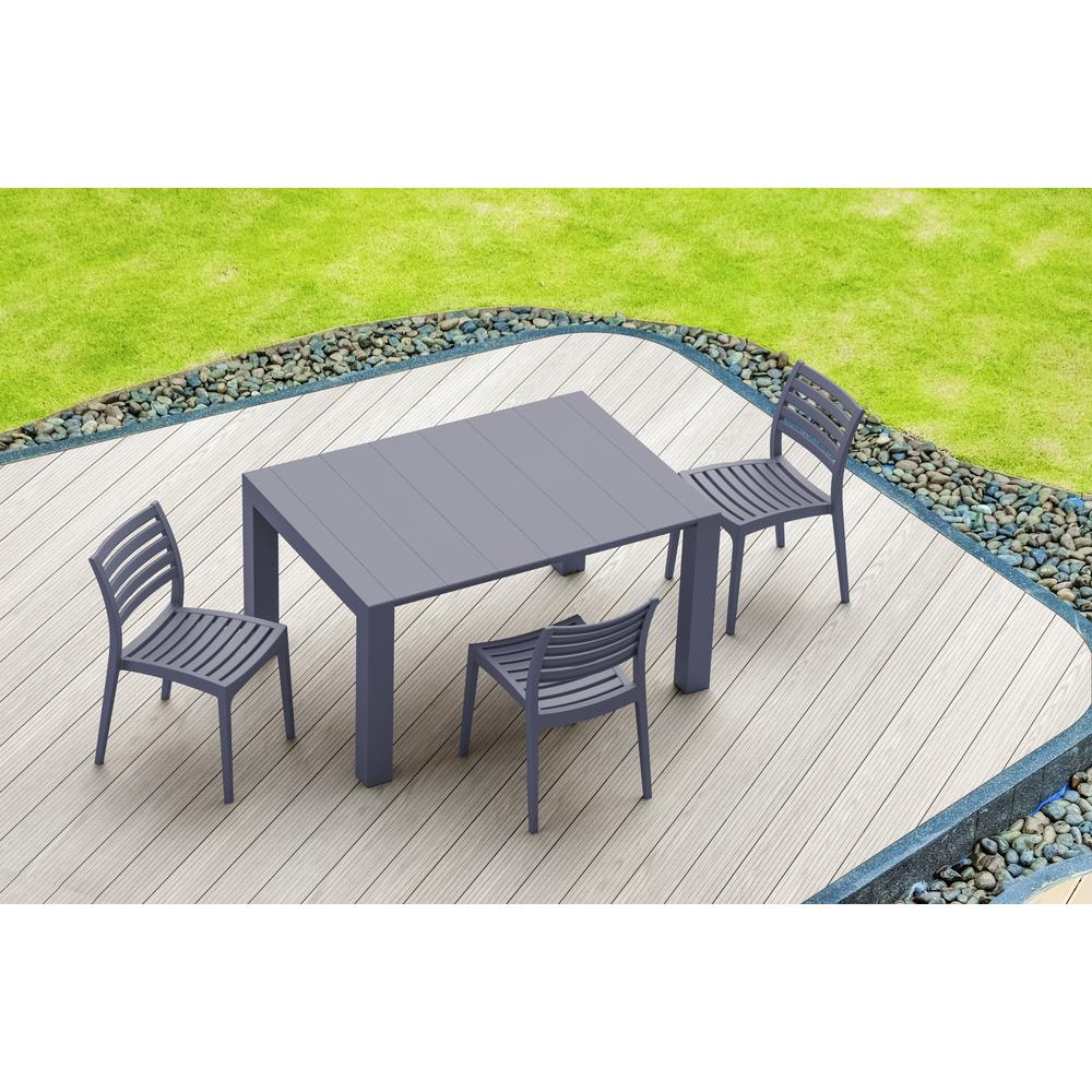 Vegas Dining Table 39 inch to 55 inch Extendable Table Wicker Dark Gray. Picture 20