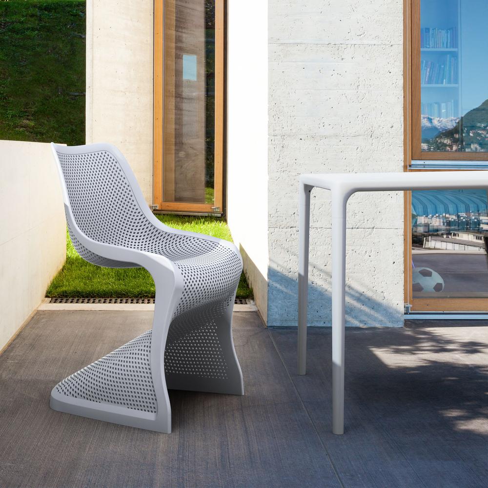 Mango Square Dining Table Gray 28 inch. Picture 3