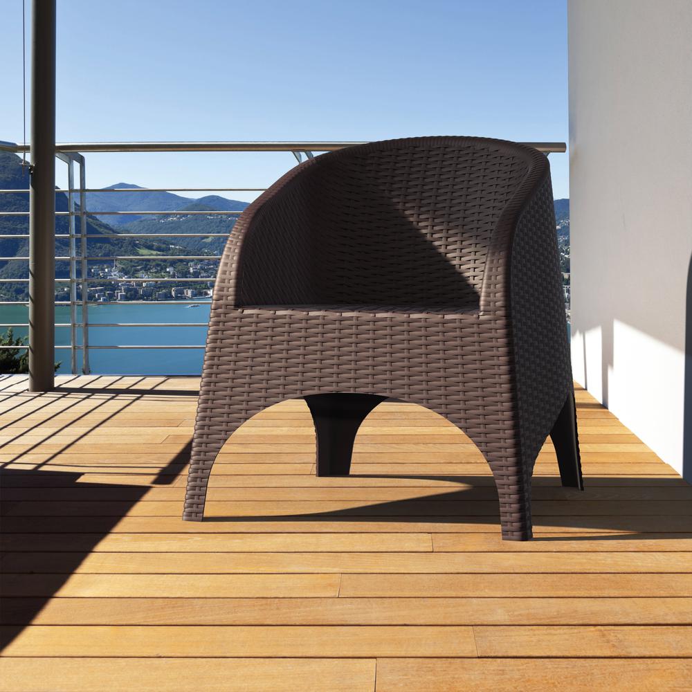Aruba Resin Wickerlook Chair Brown, Set of 2. Picture 9