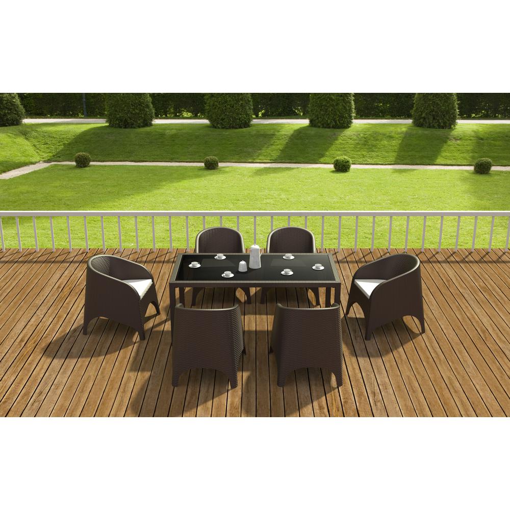 Aruba Resin Wickerlook Chair Brown, Set of 2. Picture 10
