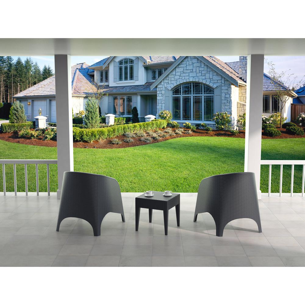 Aruba Resin Wickerlook Chair Dark Gray, Set of 2. Picture 8