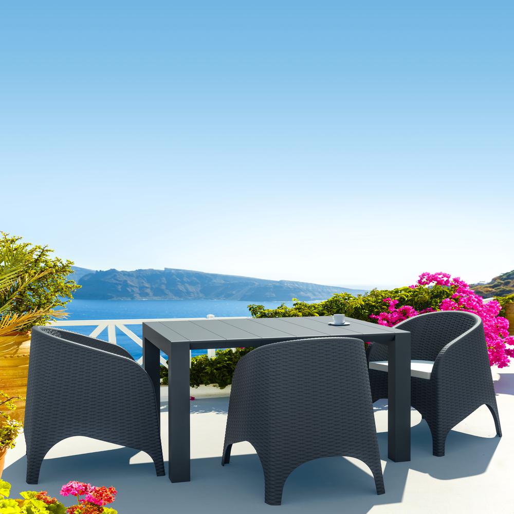 Aruba Resin Wickerlook Chair Dark Gray, Set of 2. Picture 11