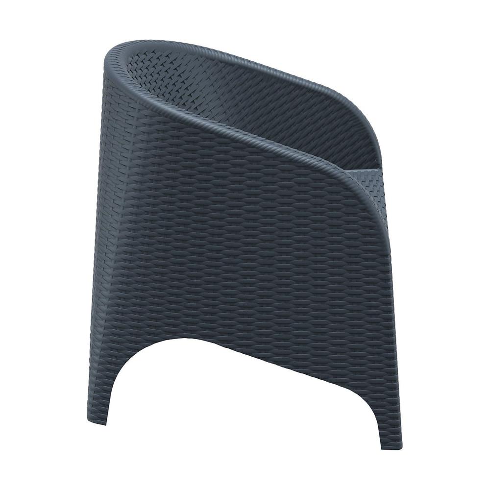 Aruba Resin Wickerlook Chair Dark Gray, Set of 2. Picture 3