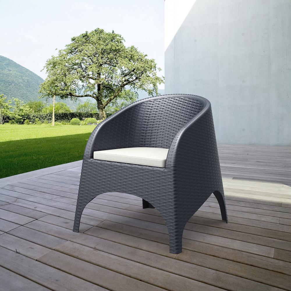 Aruba Resin Wickerlook Chair Dark Gray, Set of 2. Picture 7