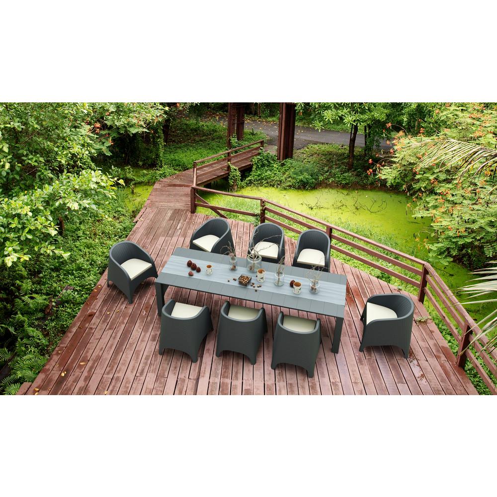 Aruba Resin Wickerlook Chair Dark Gray, Set of 2. Picture 14