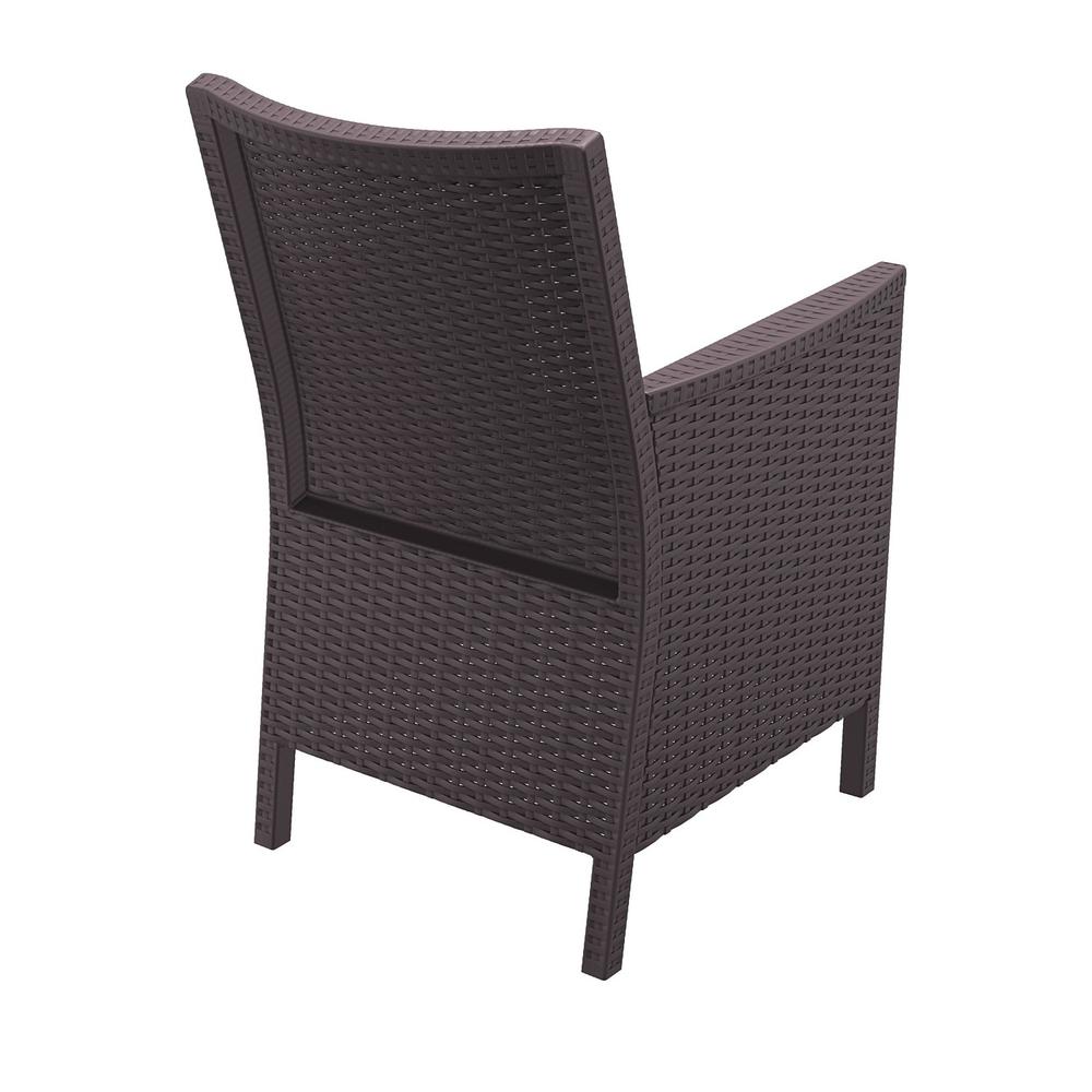 California Resin Wickerlook Chair Brown with Sunbrella Natural Cushion, Set of 2. Picture 4