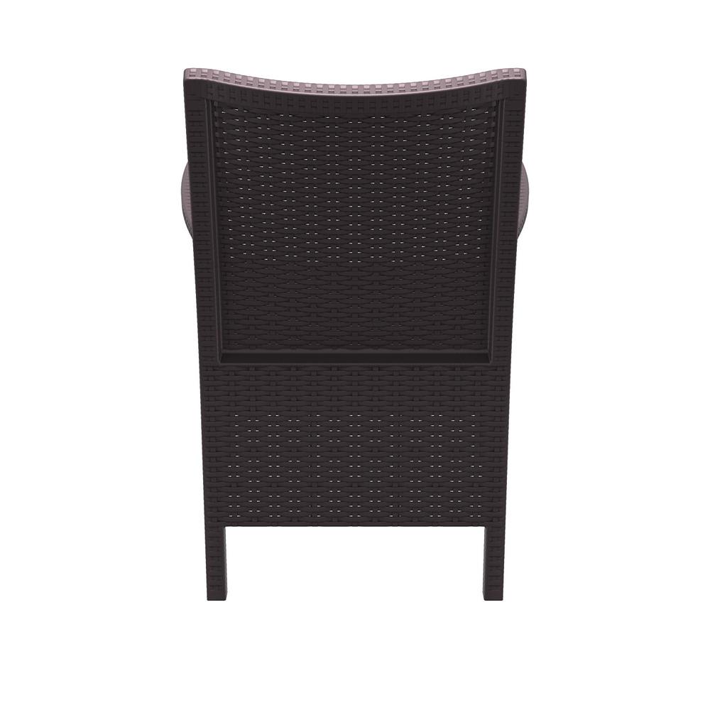 California Resin Wickerlook Chair Brown with Sunbrella Natural Cushion, Set of 2. Picture 7