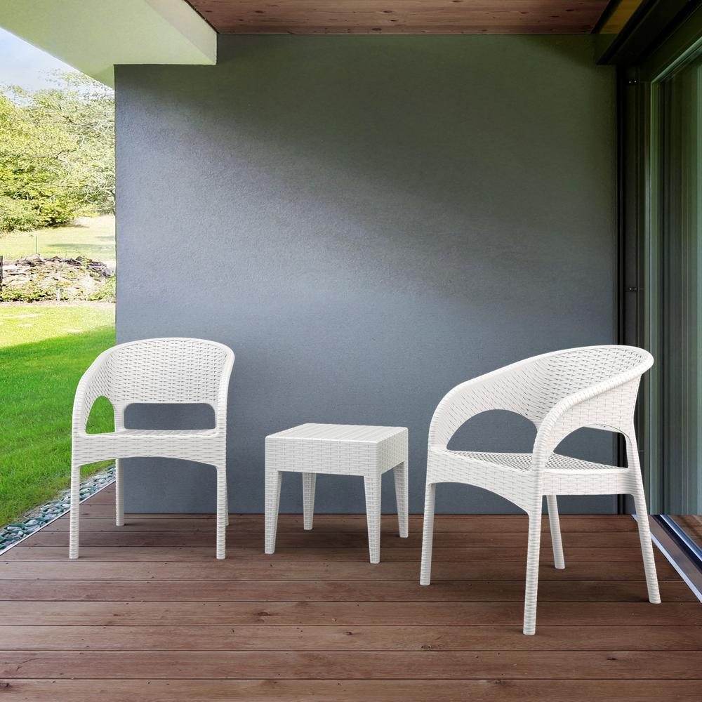 Panama Patio Seating Set 3 piece White. Picture 1