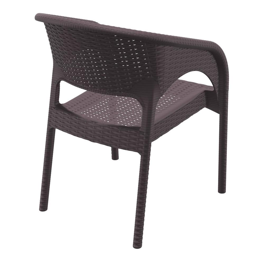 Panama Resin Wickerlook Dining Arm Chair Brown, Set of 2. Picture 3