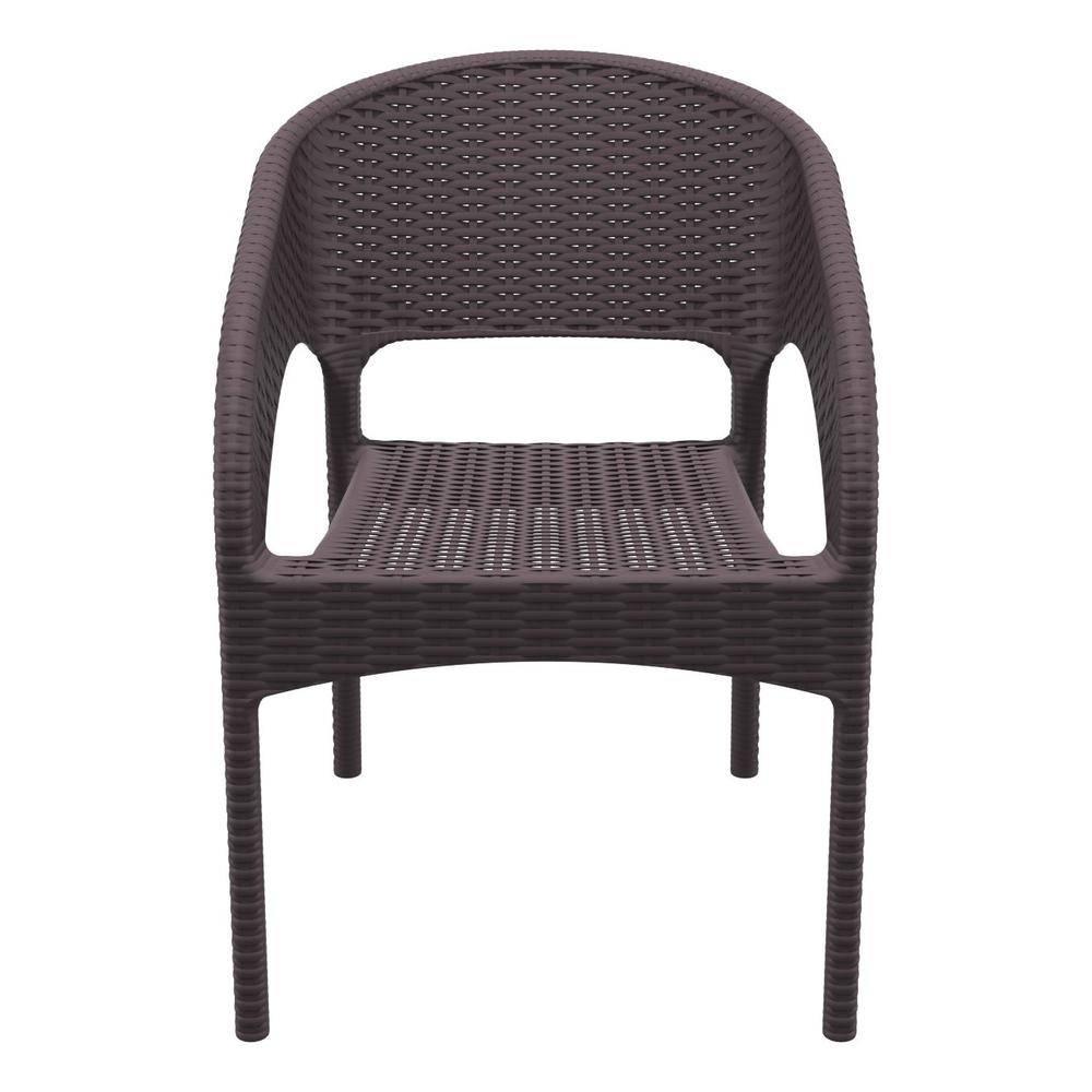 Panama Resin Wickerlook Dining Arm Chair Brown, Set of 2. Picture 4